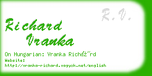 richard vranka business card